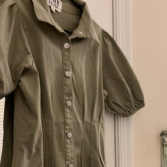 Hello Molly| Day Date Mini Dress Sage - Picture 4 of 7